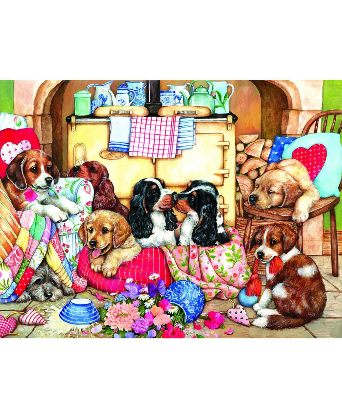 SunsOut Puppies in the Kitchen 300 piece Jigsaw Puzzle for Adults