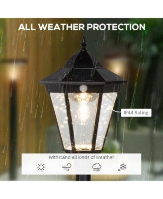 77" Outdoor Solar Light Post, Motion Activated Lamp,