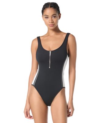 Michael Kors Women's Zip-Front One-Piece Swimsuit