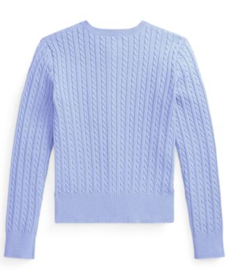 Girls' 7-16 Mini-Cable Button Front Cardigan