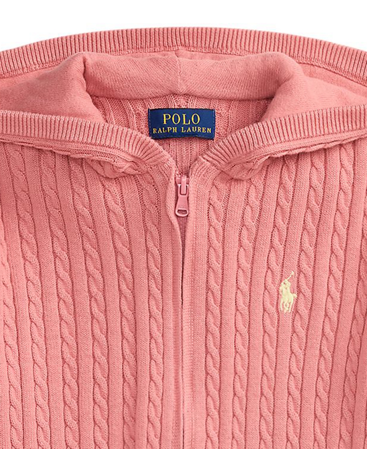 Polo Ralph Lauren Girls' 7-12 Mini-Cable Full-Zip Hoodie