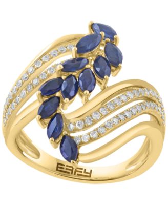 Sapphire (1-3/8 ct. t.w.) and Diamond (1/4 ct. t.w.) Ring in 14k Yellow Gold
