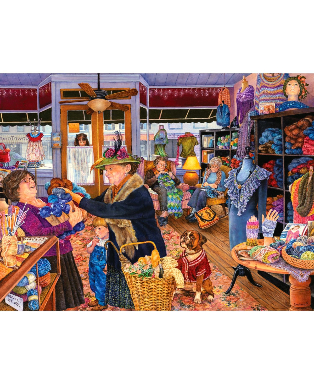 SunsOut The Knit Shop 500 piece Jigsaw Puzzle for Adults
