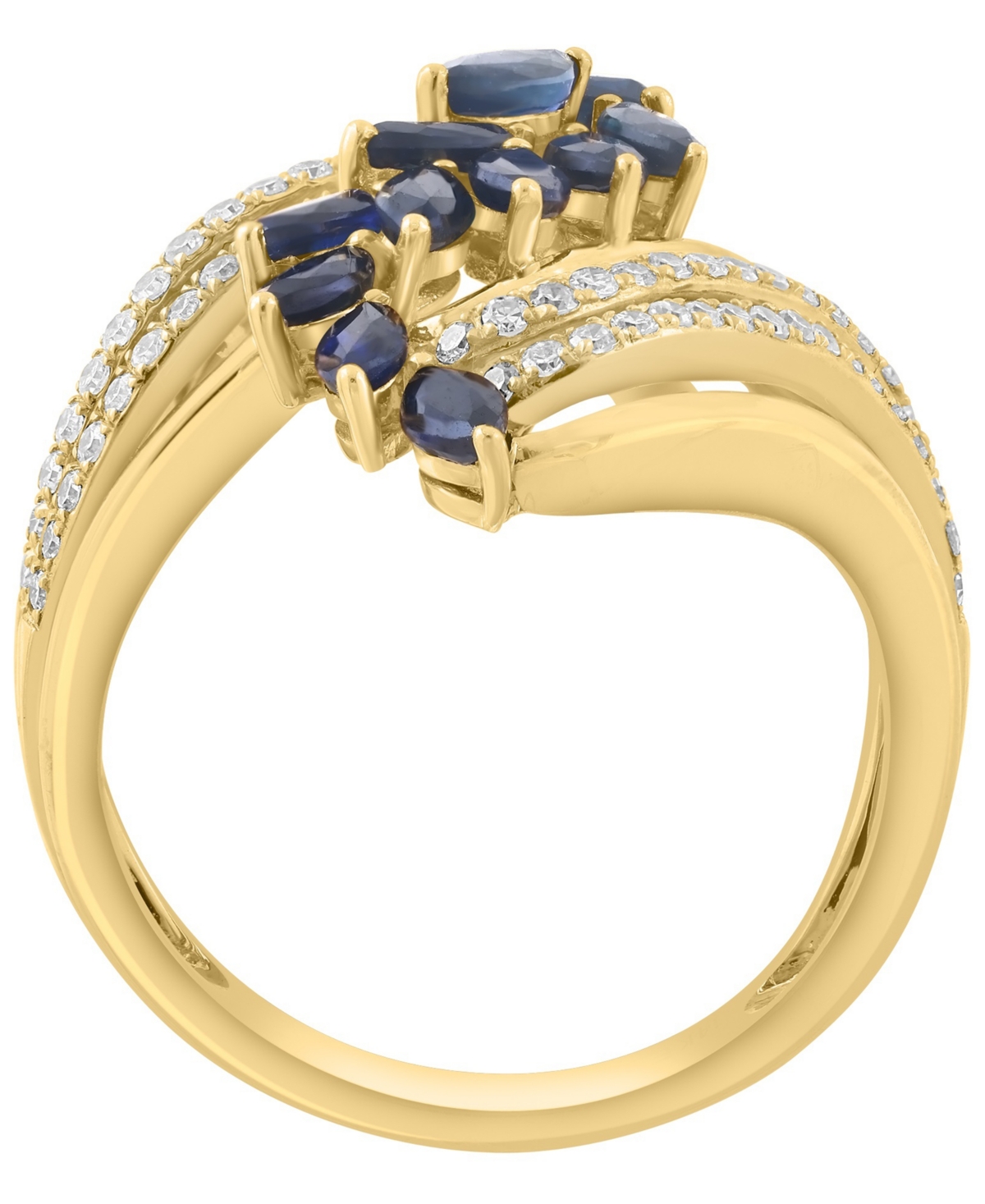 Effy Collection Sapphire (1-3/8 ct. t.w.) and Diamond (1/4 ct. t.w.) Ring in 14k Yellow Gold