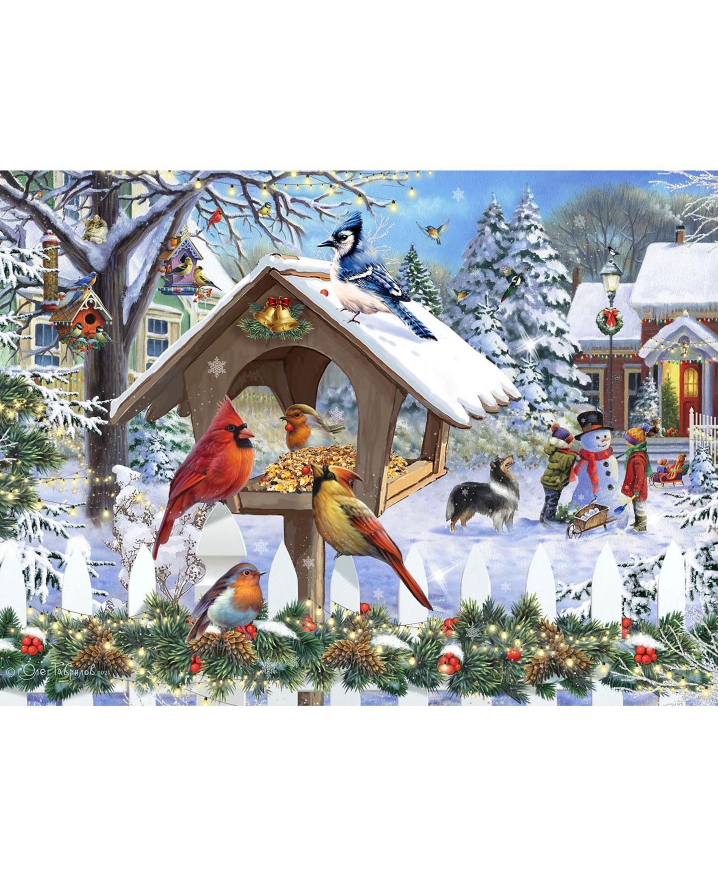 Детский пазл SunsOut Christmas Birds 1000 Piece Jigsaw Puzzle, Ages 15+ — фото 4