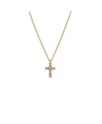 14k Gold Plated Evelina Crystal Cross Necklace Holiday Gift Guide