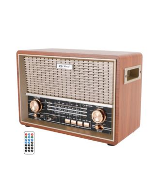 Classic Retro Style Radio with 4-Band Reception and USB/SD/AUX Connectivity