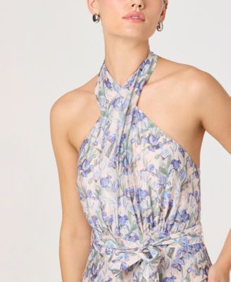 Women's Floral Halter Neck A-Line Dress