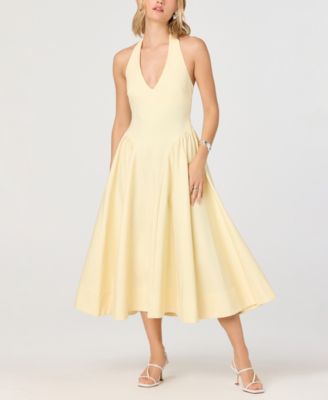 Women's Basque Waist V-Neck Dress