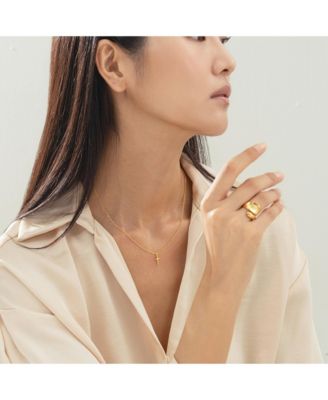 14k Gold Plated Marielle Mini Cross Necklace Holiday Gift Idea.