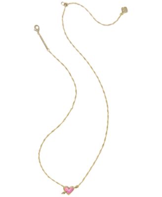 Opalescent Resin Ari Heart Arrow Short Pendant Necklace