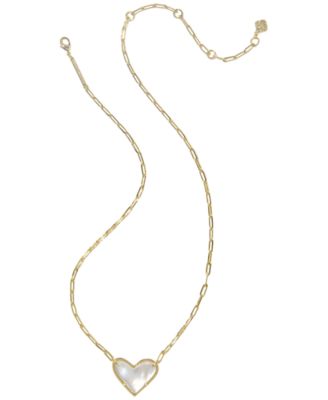 Imitation Pearl Ari Heart Statement Short Pendant Necklace