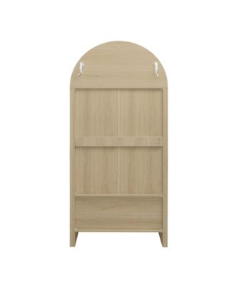 70" Tall Arched Pantry Cabinet with Adjustable Shelves for Kitchen or Living Room