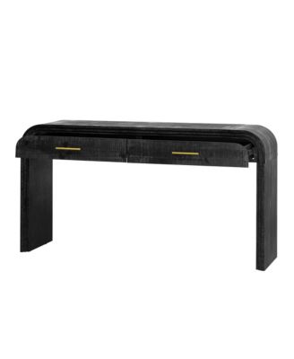 Retro Cabinet Silhouette Console Table with Open Style, Two Top Drawers