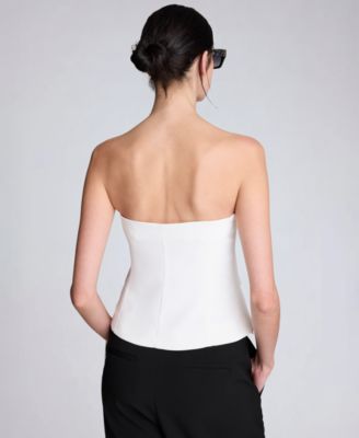 Women's Sleeveless Draped Front Bustier Crop Top