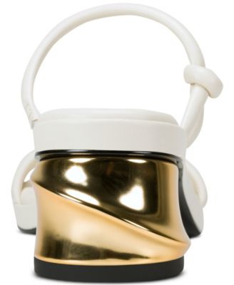 Women's Tafeta Multi Band Heeled Sandals