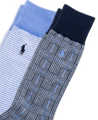 Men's Hyde Park Glen Plaid and Stripe Crew Socks, 2-Pack