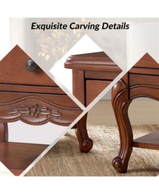 Penny Traditional Nightstand with Solid Wood Legs