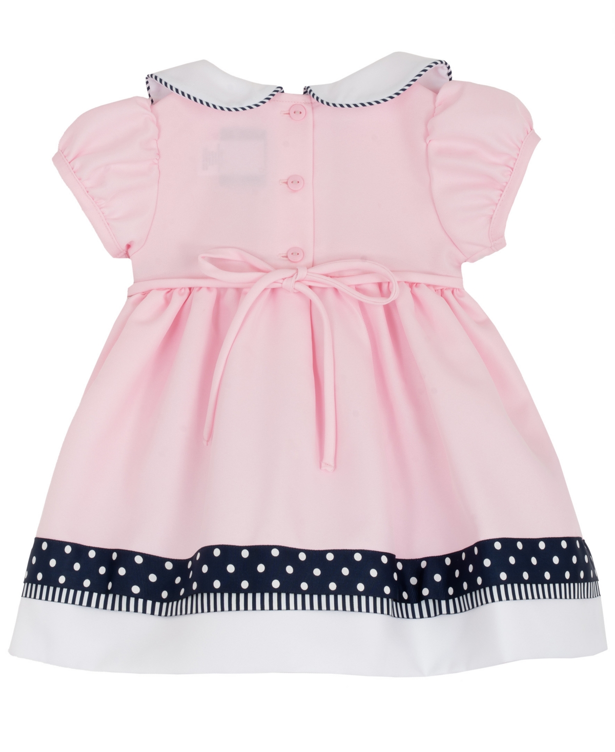 Rare Editions Baby Girls' Polka Dot Nautical Round Neck Dress, Panty and Hat, 3-Piece Set