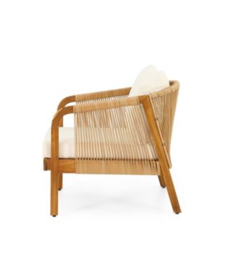 Acacia & Wicker Outdoor Club Chairs - Brown/Beige