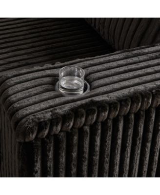  Oversized Corduroy Corner Sofa w/ Storage, USB, Cup-holder (Not Combinable