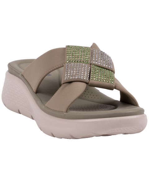 Женские сандалии GC Shoes Cenza Embellished Comfort, цвет: Оливковый