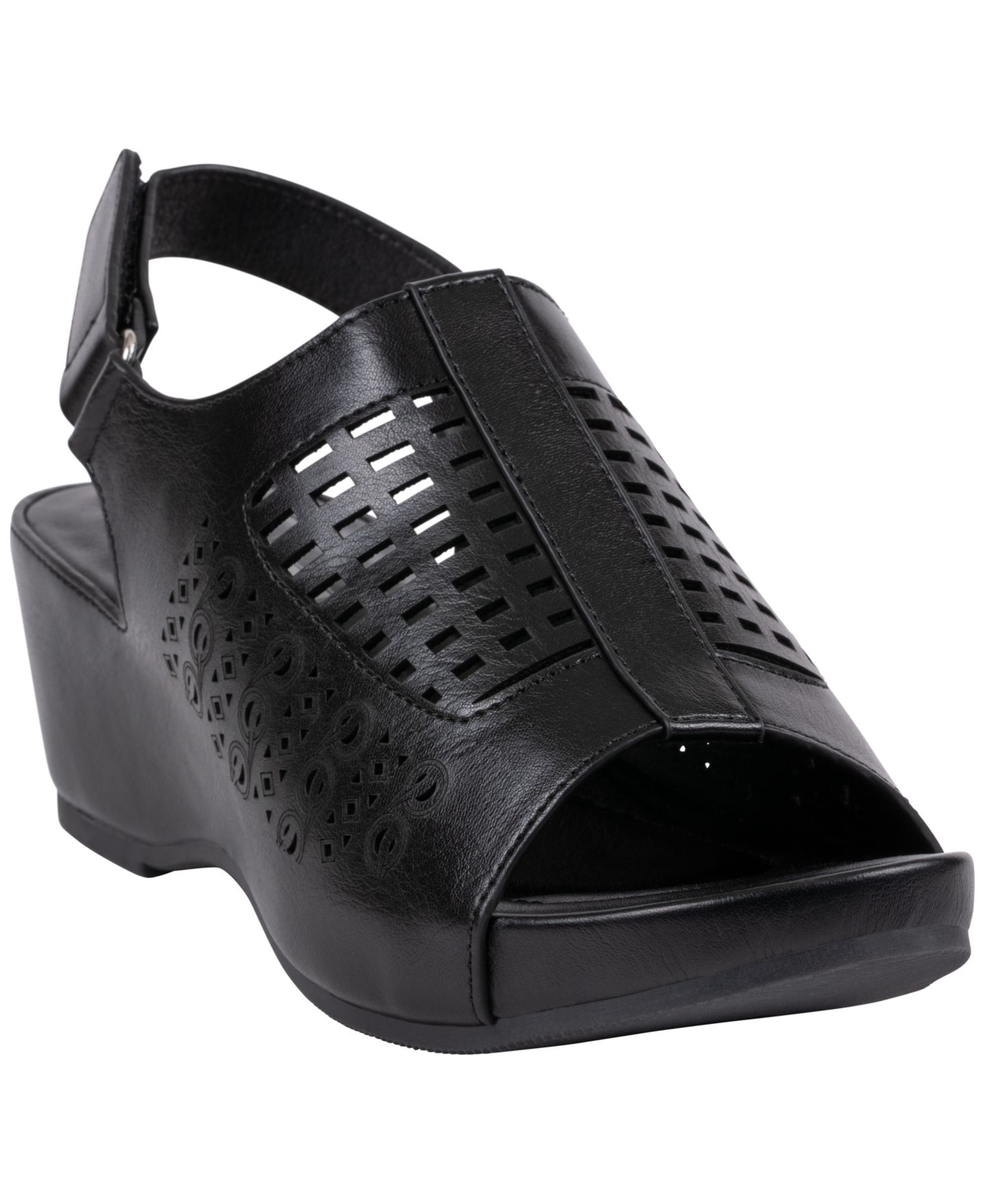 Женские сандалии GC Shoes Mahina Perforated Wedge, цвет: Чёрный — фото 1