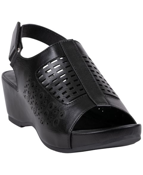Женские сандалии GC Shoes Mahina Perforated Wedge, цвет: Чёрный