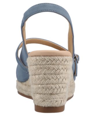 Journee Women's Asmyna Slingback Mary Jane Espadrille Wedges