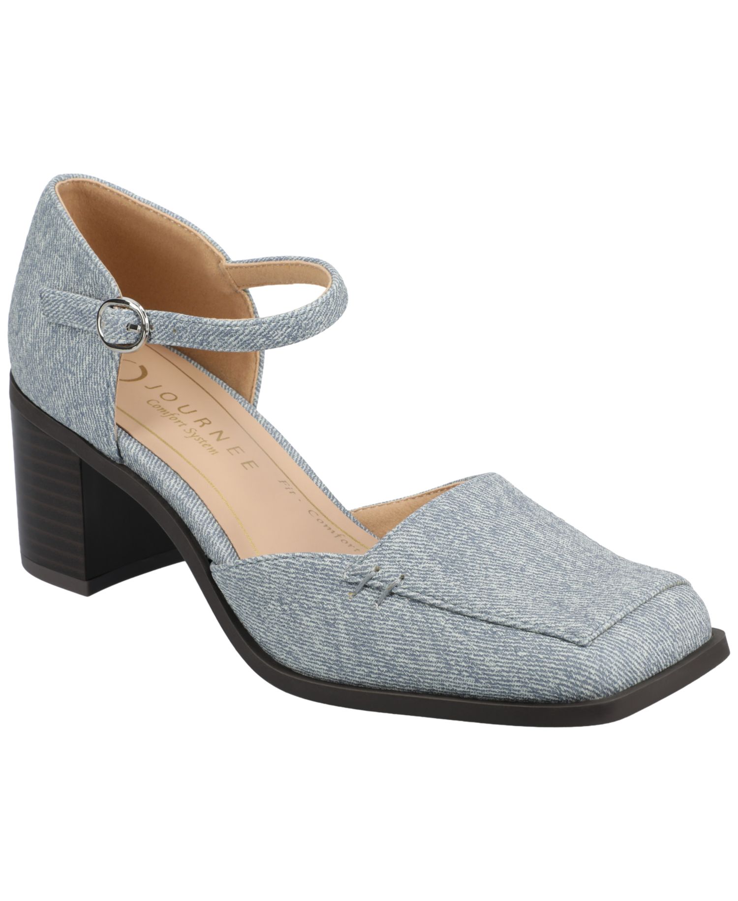 Women's Evangeline Block Heel Square Toe Pumps