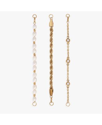 Crystal + Pearl Stranded Bracelet Set