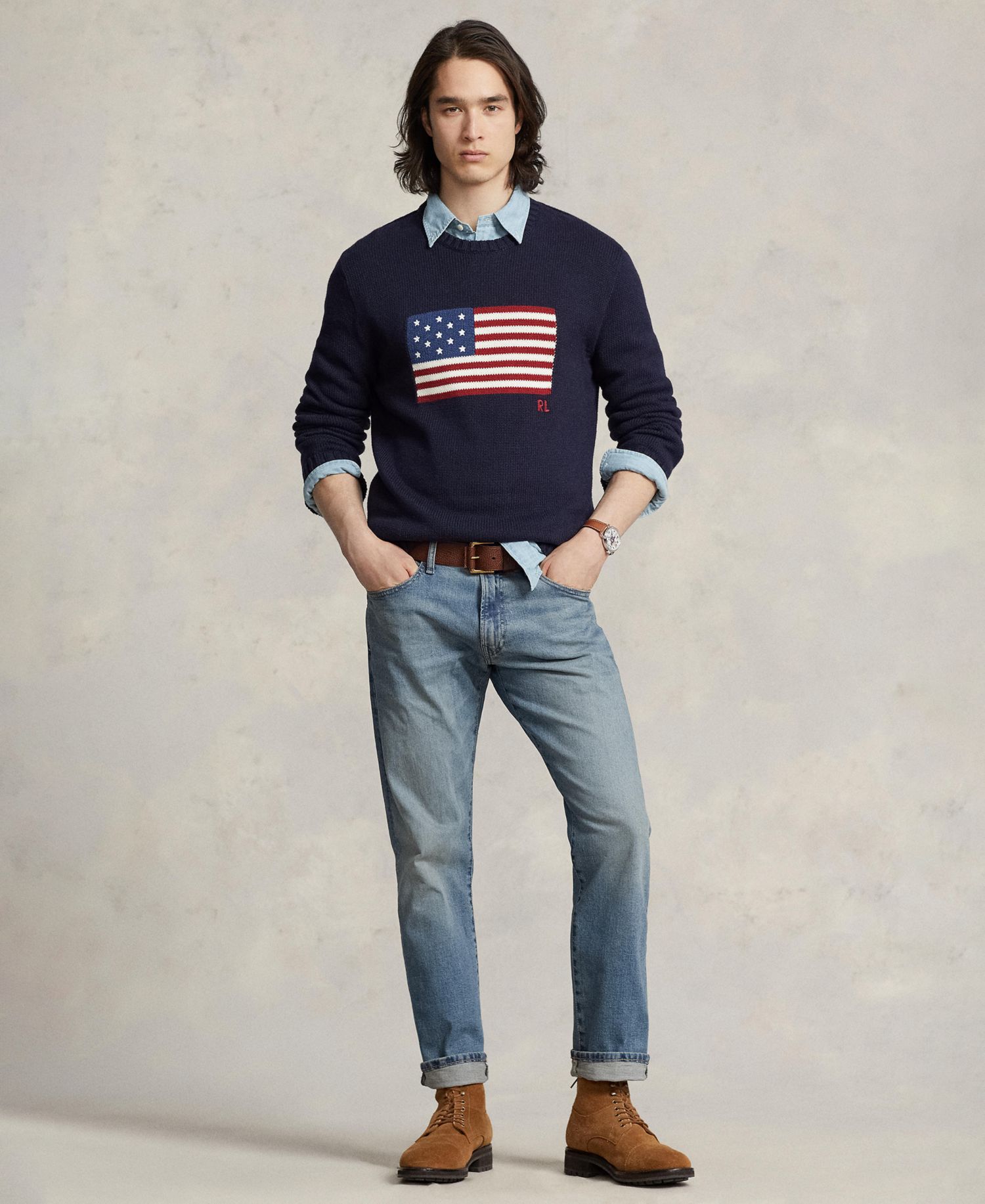 Мужские свободные прямые джинсы Hampton