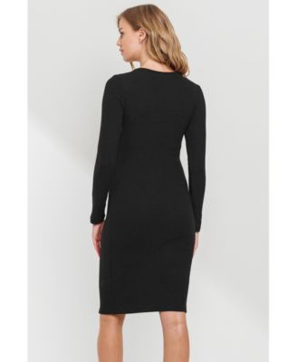Maternity Long Sleeve Bodycon Nursing Dress