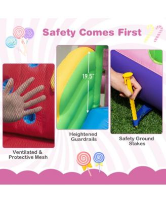 Inflatable Candy Water Park for Kids with Slide Splash Pool and Bouncy Play Zones