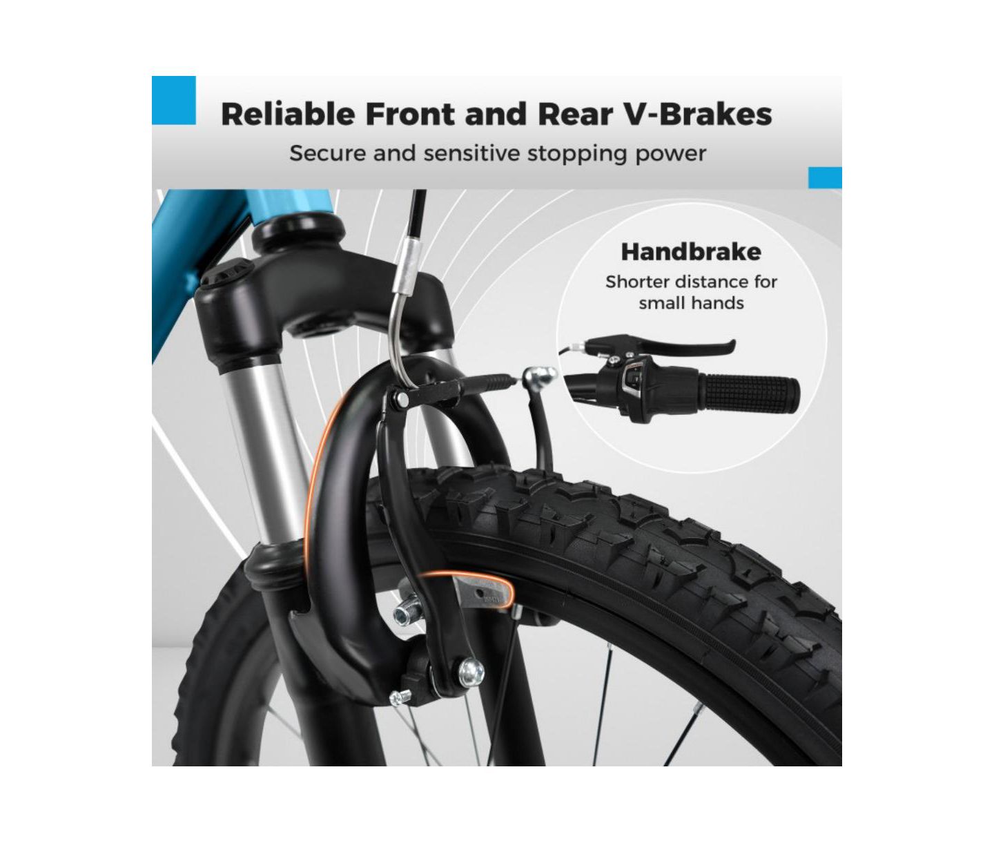 Детская игрушка HONGGE 20 Inch Kids Mountain Bike with Front Suspension Fork and Six-Speed Drivetrain, Ages 8+, цвет: Синий — фото 7