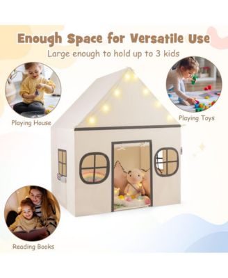 Kids Play Tent Large Playhouse with Door Curtain and Star Lights