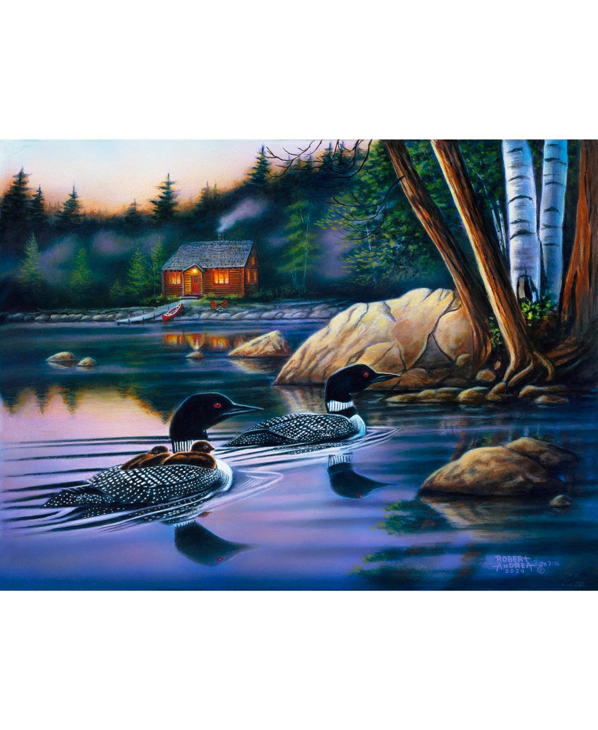 SunsOut Backwater Loons 500 piece Jigsaw Puzzle for Adults