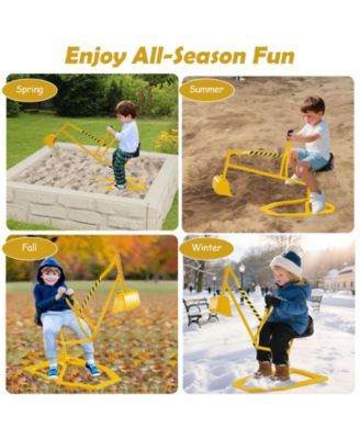 Kids Metal Sand Digger Ride On Toy Excavator with 360° Swivel Seat