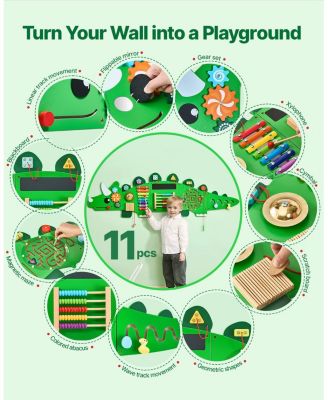 Montessori Wall Activity Board for Kids with Sensory Learning Games