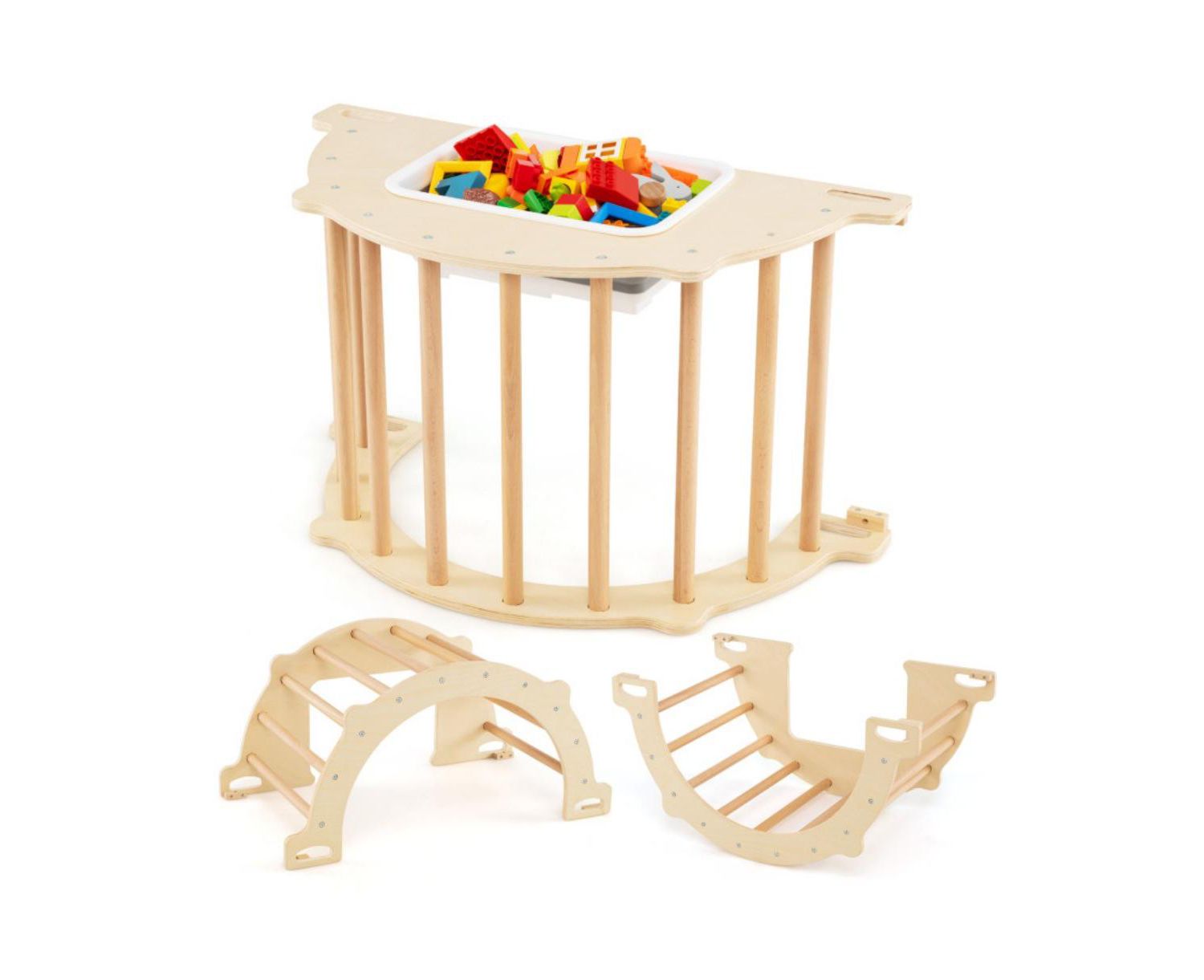 Montessori Climbing Arch and Sensory Activity Table