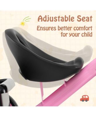 Kids Toddler Tricycle with Adjustable Seat Storage Basket and Safe Steering Design