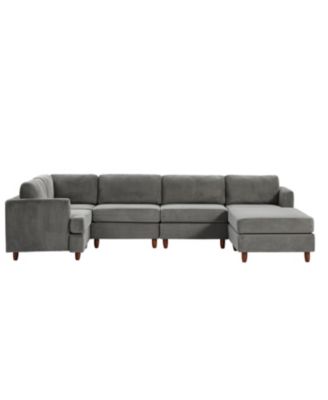 Corduroy 6-Seater Modular Sectional Sofa