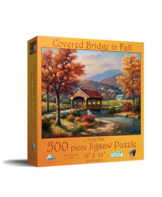 Covered Bridge in Fall 500 piece Jigsaw Puzzle