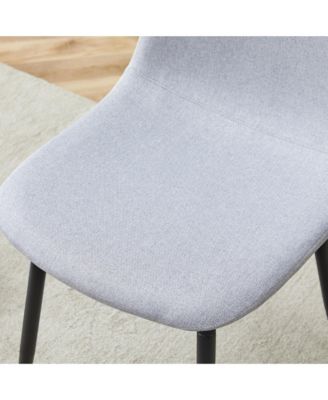 Comfortable Linen-Cotton Dining Set (6 Pieces, Light Gray)