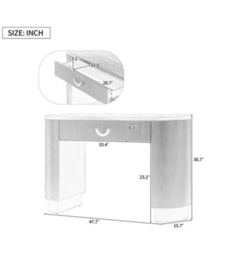 Ribbed Console Table with Drawer