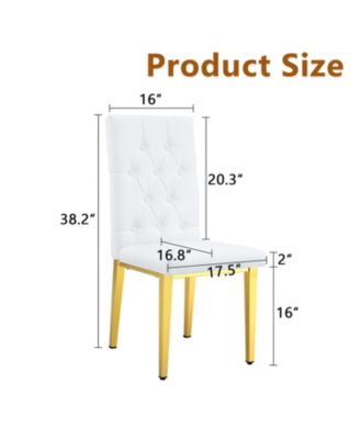White Armless Dining Chairs (4-Piece Set)