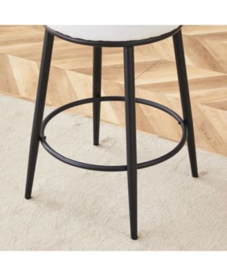 Ergonomic Bar Chairs White Cushions 35.5" High Black & White