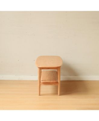 Solid Wood Coffee/Study Table - Natural - Shelf - 100x40x42cm