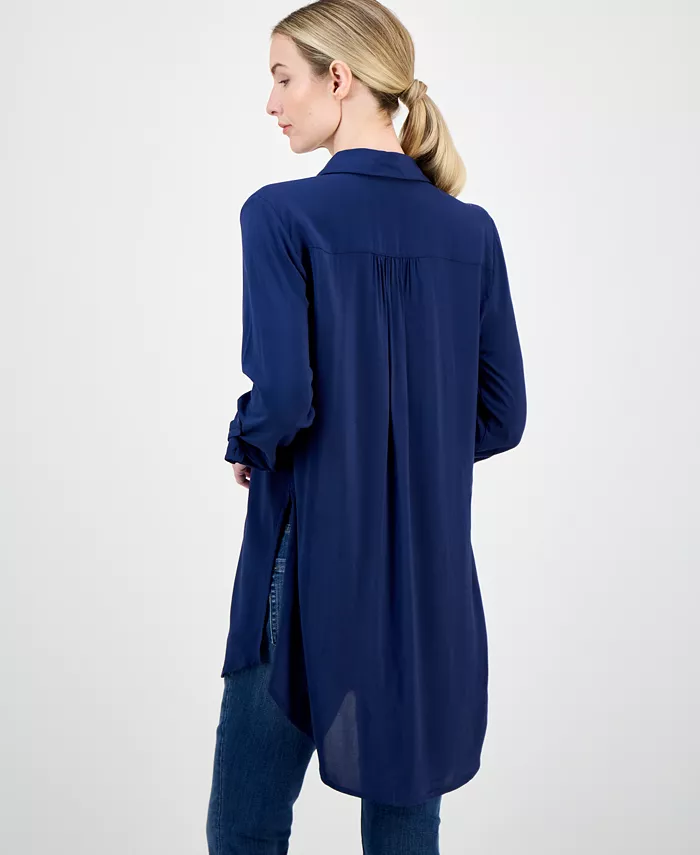 Women's Roll-Tab Button-Down Tunic - thumbnail 8