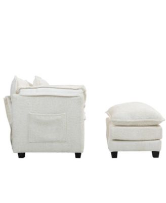 Oversized Boucle Sofa Bed with Ottoman